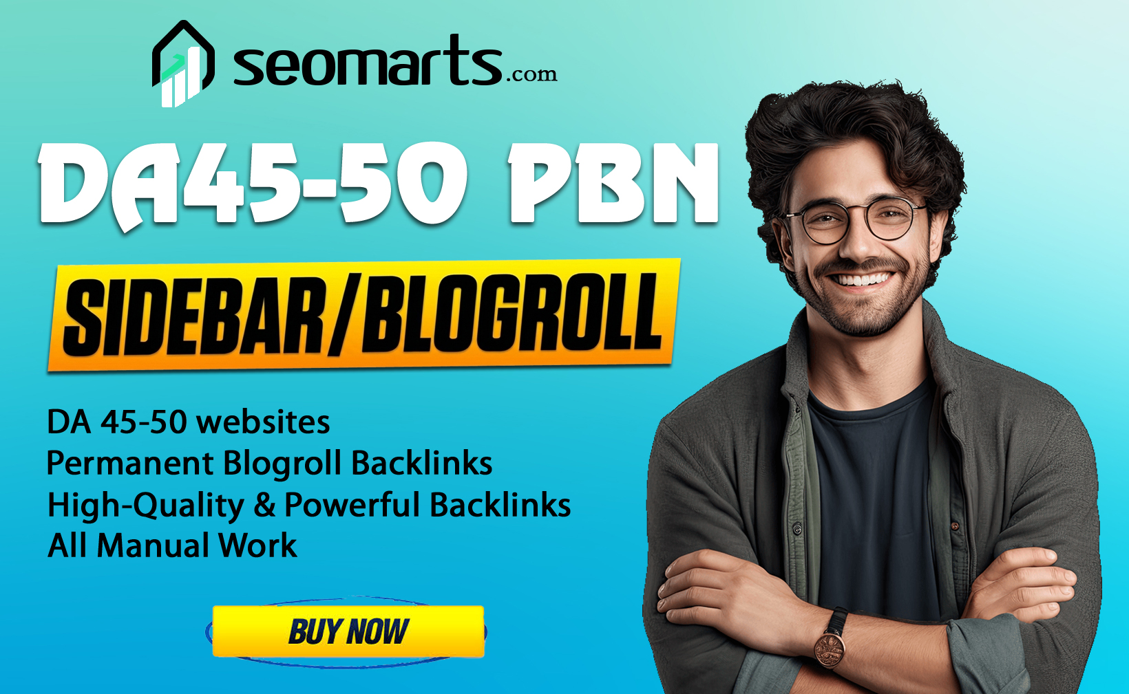 Buy 100 High Quality DA 45-50 Homepage Permanent Blogroll Backlink