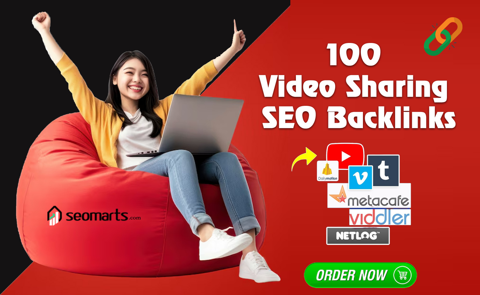 Buy 100 High Quality Video Sharing SEO Backlinks