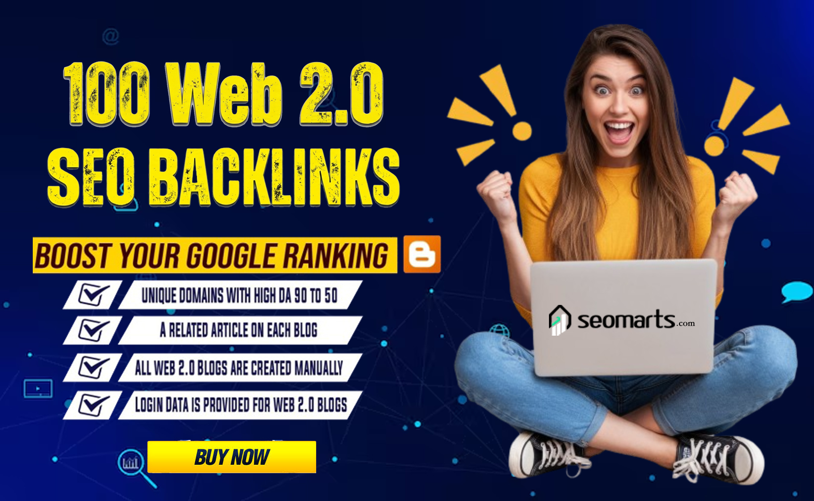 Buy 100 High Quality Web 2.0 SEO Backlinks