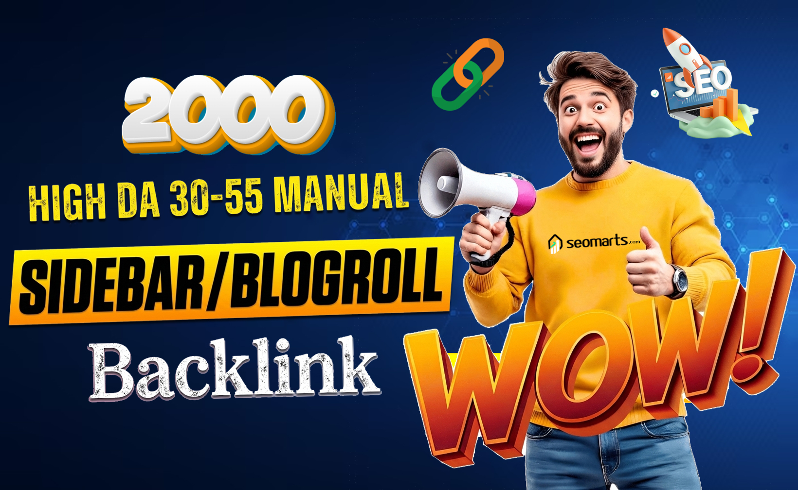 Buy 2000 High DA 30-55 Manual Homepage Sidebar-Blogroll Backlinks